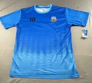 Argentina Messi #10 Soccer Jersey Blue Gradient AFA Fan Shirt NWT Adult Large